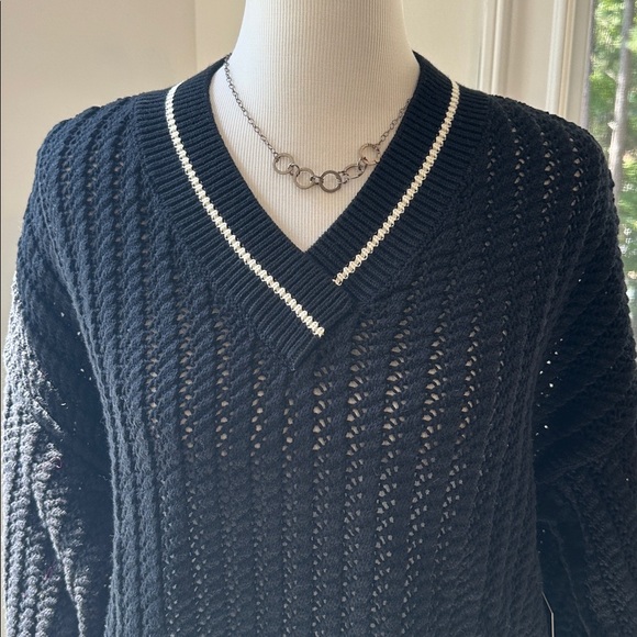 TUCKERNUCK Black Cropped Irene Sweater, Medium, 100% Cotton, NWT - Picture 4 of 10